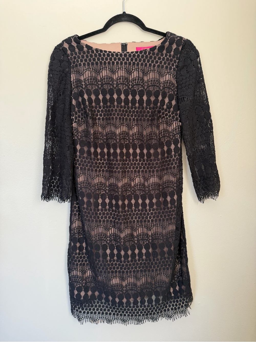Catherine Malandrino Black Lace 3/4 Sleeve Dress Size 4 NWT